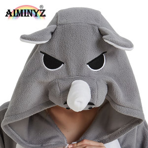 For Wholesale 2023 Plus Size Adult Pajamas Cute Animal <strong>Women</strong> Rhinoceros Gray Cosplay Costume Home <strong>Clothes</strong> <strong>Thermal</strong> Soft Warm - Product Image 4