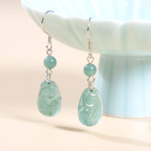 עגילי טיפה משובצת 925 אלגנטיות סטרלינג כסף וינטג משובצת תכשיטים לנשים - Product Image 1