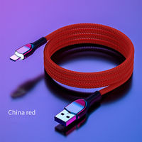 1.2m Type-C 5A Super Charge Rapide Tressé En Alliage De Zinc LED Lumière Avant USB à C Câble De Données pour iPhone V8 Chargeurs
