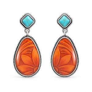 Orecchini pendenti vintage a forma di girasole, colore marrone, orecchini di tendenza, gioielli di moda bohémien per donna - Product Image 2