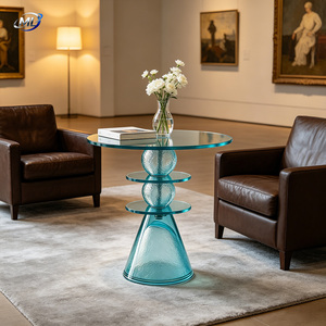Mesa Auxiliar de Resina Transparente, Mesa de Centro Geométrica de Varios Niveles, Mesa Redonda Decorativa para Sala de Estar, Vestíbulo de Hotel - Product Image 4