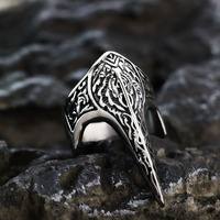 Bijoux en acier inoxydable vintage Viking Defence Corbeau Bague corbeau pour homme Vente en gros Bijoux tendance