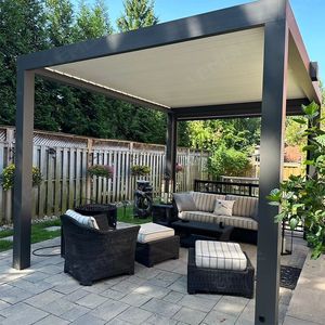 Chất lượng cao sang trọng vườn Pavilion kim loại pergola nhôm ngoài trời cơ giới bioclimatic thanh lịch kim loại <span class=keywords><strong>trellis</strong></span> cho vườn ARBOR - Product Image 6