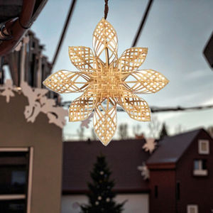 GREENCRAFT Vietnam nuevo diseño hecho a mano bambú tejido Navidad colgante pared decoraciones estrella colgantes moda respetuoso con el medio ambiente - Product Image 1