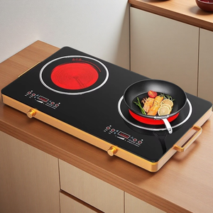 Fornello Elettrico a Doppio Bruciatore a Infrarossi, Piano Cottura in Ceramica, Riscaldamento Rapido, Risparmio Energetico, Adatto per Pentole in Vetro e Metallo - Product Image 1