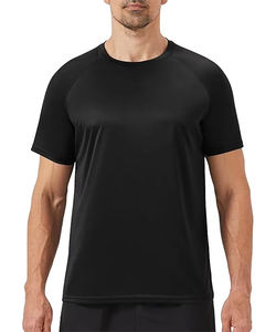 T-shirt décontracté à séchage rapide hautement élastique et respirant absorbant l'humidité avec col rond Fitness manches courtes - Product Image 1