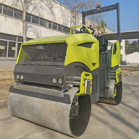 Mini-compacteur routier vibrant autopropulsé manuel 800 kg, 1 tonne, 2 tonnes, tambour en acier, moteur Changchai, roulement