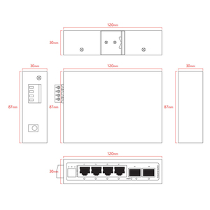 4 端口工业交换机，带 2 个千兆 SFP 上行链路和工业 DIN 导轨 - Product Image 6