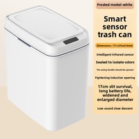 Poubelle à ouverture automatique par couvercle à capteur intelligent pour la maison Poubelle scellée pour la cuisine et la salle de bain, anti-odeur, de grande capacité