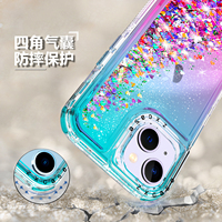 Nouvelle arrivée 3-en-1 Liquid Quicksand Luxury Antichoc Anti-chute Free Phone Case pour iPhone 17 16 15 11 Pro Max Multi-color