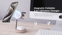 Chargeur sans fil élégant 10W pour téléphones portables Support et support de charge multifonctionnel avec utilisation d'écouteurs