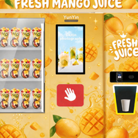 Distributeur automatique de smoothies froids et congelés, capacité 48 voies, construction en acier thermolaqué pour parcs d'attractions
