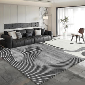 Alfombra Moderna de Diseño Geométrico, Rectangular, Resistente a las Manchas, de Terciopelo Cristal, para Sala de Estar, Sofá, Mesa de Centro, Dormitorio - Product Image 5