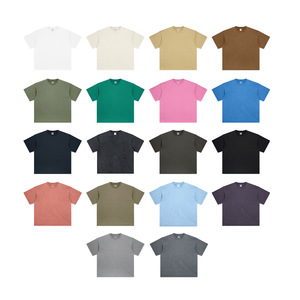 Camiseta de algodón lavado de 270 g para hombre, estilo retro juvenil, holgada, estilo urbano europeo y estadounidense, oversize. - Product Image 5