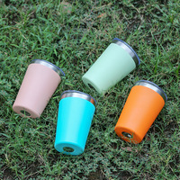Mug à lait isotherme à double paroi en acier inoxydable 304 de 9 oz/12 oz avec couvercle - Sans BPA, anti-fuite, portable pour le camping et le bureau