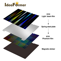 Accessoires d'imprimante 3D Ideaformer pour plaque de construction H1H avec revêtement 310*315mm, plateau chauffant avec/sans base magnétique, imprimante colorée d'occasion