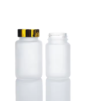 Botella de plástico esmerilado de boca ancha Material PET de grado alimenticio Suplementos nutricionales de múltiples capacidades Cilindro de tapa de rosca Medicina