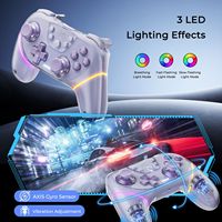 Manette de jeu sans fil avec double coque, joystick et gâchettes à effet Hall, éclairage RGB pour Switch/Switch 2/PC/Android/iOS/Tesla EV