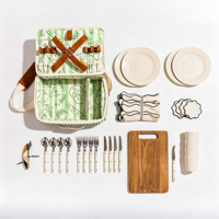 Sac de pique-nique pour 2 personnes - Panier de pique-nique avec couverture imperméable et accessoires - Panier de pique-nique avec bandoulière pour l'extérieur