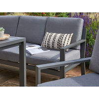 Ensemble de canapés de jardin modernes en aluminium moulé avec coussins épais pour patio, table de barbecue en rotin, hôtels, villas, parcs