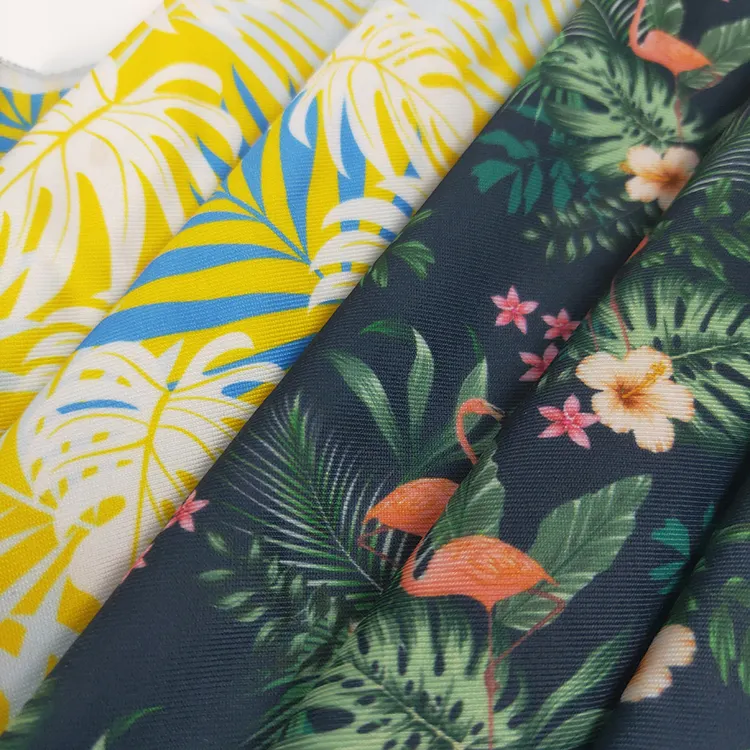 뜨거운 판매 사용자 정의 디자인 나일론 스판덱스 디지털 인쇄 수영복 패브릭 수영 착용