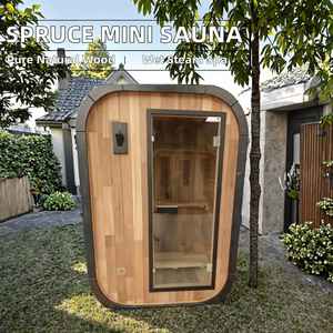 Sauna traditionnel extérieur pour 2 personnes |   Cabane en cèdre rouge naturel pour villas de jardin, espaces extérieurs et spas de bien-être à domicile - Product Image 5