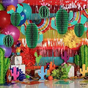 Juego de 6 cactus verdes de estilo <span class=keywords><strong>mexicano</strong></span> para suministros de decoración para fiestas del desierto - Product Image 3