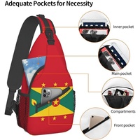 Sac à bandoulière avec drapeau de Grenade, sac à dos patriotique de grande capacité, sac à dos de voyage et de randonnée, sac à bandoulière pour hommes et femmes, durable