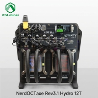 Nouveau NerdOCTaxe Rev3.1 Hydro 12T 200W Machine de minage Bitcoin Asics pour le minage solo et le minage en loterie, Rig de minage crypto avec algorithme SHA-256