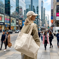 Sac en toile minimaliste avec logo personnalisé imprimé, léger, grande capacité, pour cadeaux d'entreprise, souvenirs et événements promotionnels