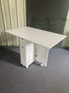 Klappbarer Esstisch mit Ablage fach und einer Schublade Eine Tür, beweglicher Küchentisch Ausziehbarer vielseitiger Tisch Platzsparend - Product Image 3