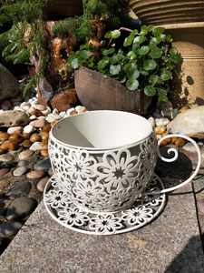 Tazza da Tè e Vaso Decorativo a Forma di Fiore Traforato in Ferro, Vaso per Piante Succulente, Accessorio per Fotografia a Forma di Tazza da <span class=keywords><strong>Caffè</strong></span> - Product Image 6