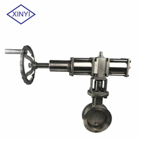 Valve papillon à régulateur pneumatique avec poignée, connexion à bride DN100 ss304, régulateur pneumatique