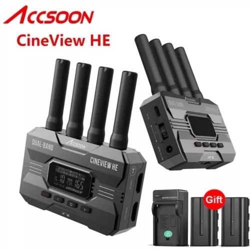 Accsoon CineView HE Dual-Band Wireless Video Transmission System 2.4Ghz 5Ghz Transmitter Receiver HD Video for Video Live