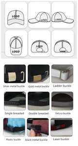 Gorra Deportiva de 6 Paneles con Bordado Personalizado, Ajustable, de Poliéster, de Secado Rápido, para Golf y Running - Product Image 4