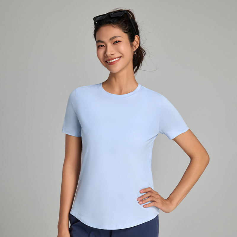 OEM High Quality Quick Dry Fitness Gym T Shirt Custom Logo Cotton Yoga T-shirt Sports Breathable Running T-shirt for Woman