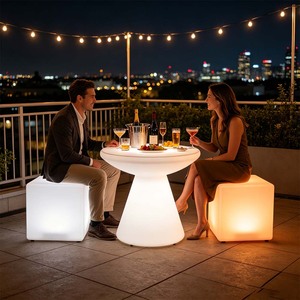 <span class=keywords><strong>Table</strong></span> et Chaises Lumineuses Modernes pour Bar à Chicha, Vente en Gros Fabricant, 16 Couleurs Changeantes, Bar Extérieur IP65 - Product Image 3