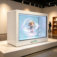 Pantalla Interactiva de 32 Pulgadas con Sistema Operativo Android Windows, Vitrina LCD Transparente 3D, Holobox para Exhibición de Marcas, Museo