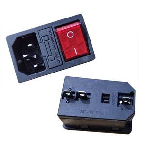 AC-01 Male Socket AC IEC320 <b>Plug</b> 7pins Panel Mounting Inlet Female Ac Power Socket <b>with</b> Fuse Rocker <b>Switch</b> 10A 250VAC - Product Image 4