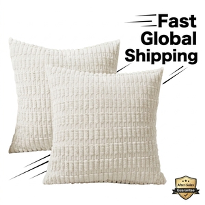 Cojín Estético de Pana Suave para Sofá, Color Crema con Rayas Blancas, Almohada de Oficina, Almohada Decorativa Minimalista de Lujo - Product Image 6