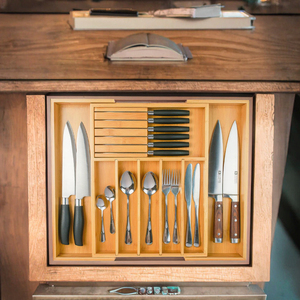 Organisateur de tiroir de cuisine en bambou extensible de qualité supérieure - Product Image 4