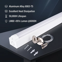 Luminaire LED d'urgence 18-55W 600-1500mm T8/T10 de remplacement 120-130lm/W avec couvercle en PC, garantie 5 ans, batterie Li-ion