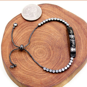 Pulsera Ajustable de Acero Inoxidable 316L Resistente al Agua y al Deslustre, Chapada en Oro de 14K y 18K con Circonitas, para Mujer - Product Image 6