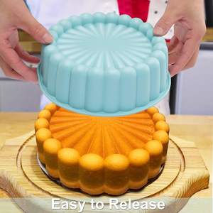 Moule à gâteau <span class=keywords><strong>Charlotte</strong></span> en silicone de 10 pouces moules de cuisson ronds <span class=keywords><strong>pour</strong></span> gâteau au chocolat, gâteaux arc-en-ciel, tarte au brownie aux fraises - Product Image 3