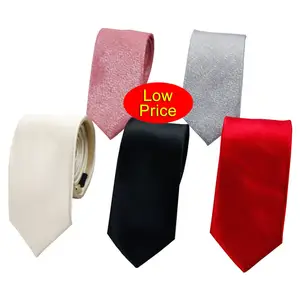 2024 sıcak satış saf ipek kravatlar erkekler ücretsiz örnek düşük adedi özel Logo düz renk dokuma el yapımı kravat iş için