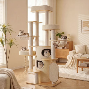 Tour à gratter professionnelle pour <span class=keywords><strong>chat</strong></span> avec capsule spatiale, en bois massif, multi-niveaux, élégante, pour chats <span class=keywords><strong>siamois</strong></span> - Product Image 2