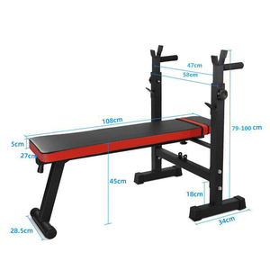 Haltère d'haltérophilie de gymnastique à domicile banc pliant multifonction presse lit d'haltères support d'haltères à squat - Product Image 2