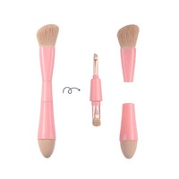 Luxe doux Multi Tasker tête plate pinceau de maquillage ensemble outil cosmétiques professionnel unique luxe avec étui Portable pinceau de maquillage