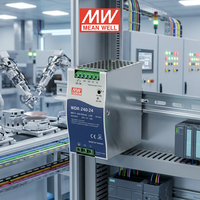 Fuente de Alimentación Industrial Mean Well WDR-240-24 de 240W, 24V10A con Función de Salida de 48V para Riel DIN, Venta de Fuente de Alimentación Meanwell de 24 Voltios
