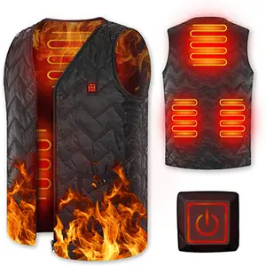 Heated vest with battery graphene electric clothing with 9 heat zones winter outdoor sports fast heating waistcoat